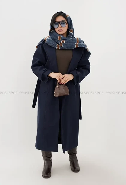 پالتو فوتر 2دکمه یقه ایستاده آستر دار@ کد1004814