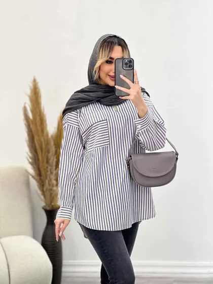 مانتو شومیزی راه راه