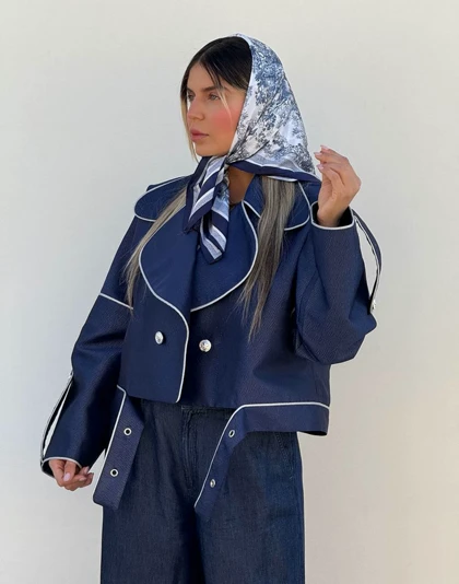 مینی اسکارف ساتن وارداتی طرحبندی کد 400