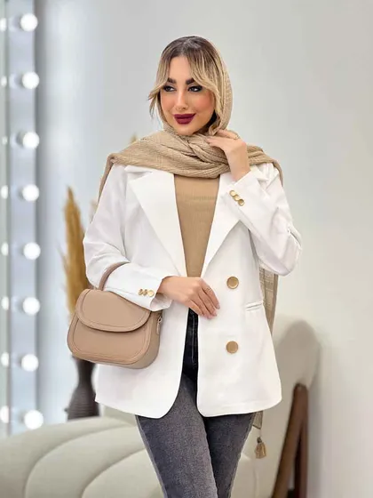مانتو جیب نما دکمه طلایی