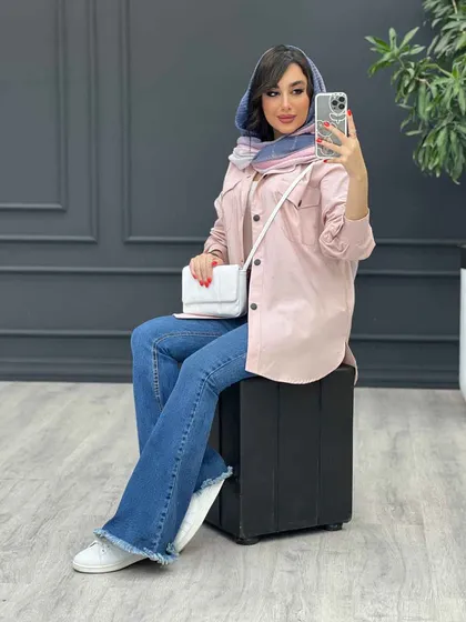 مانتو لینن دو جیب پاکتی