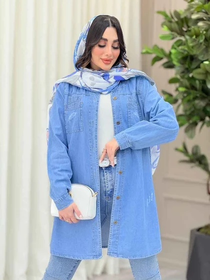 مانتو جین جیب دوبل