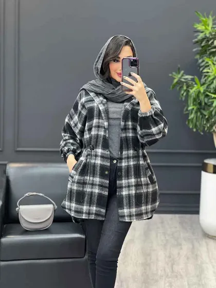 شکت چهارخونه کلاه دار کمرگت