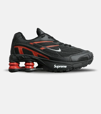 کفش کتانی مردانه مشکی قرمز نایک NIKE x SUPREME shox ride 2