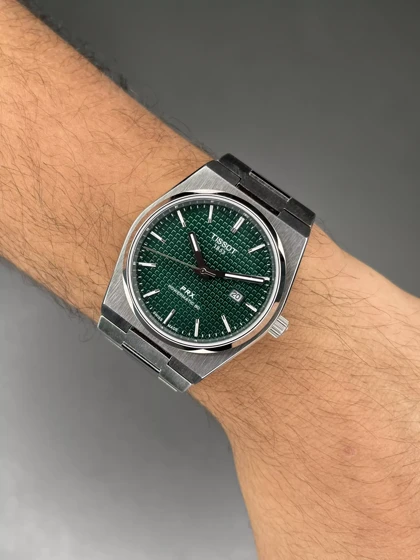 ساعت مچی تیسو پیاریکس سیلور صفحه سبز طرحدار Tissot PRX