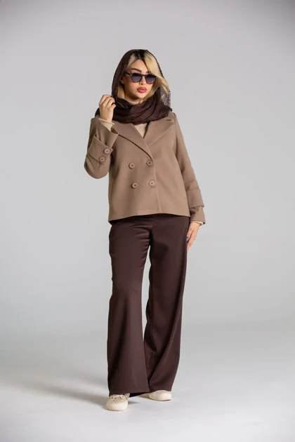 پالتو کت فوتر کراپ 4 دکمه