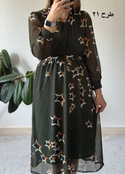 پیراهن حریر سرمه سری 10