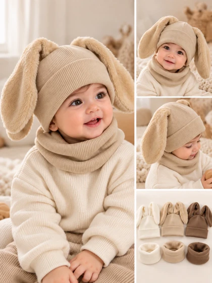 ست کلاه و گردنی خرگوشی