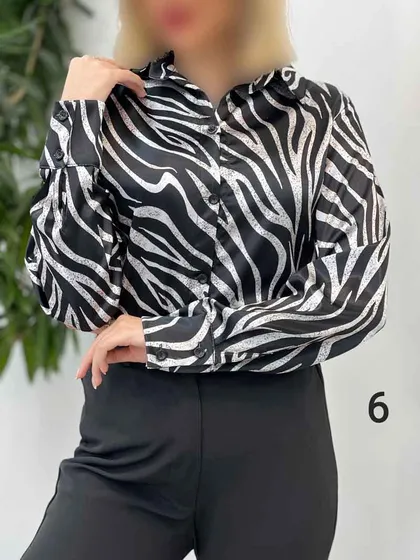شومیز ساتن طرح دار