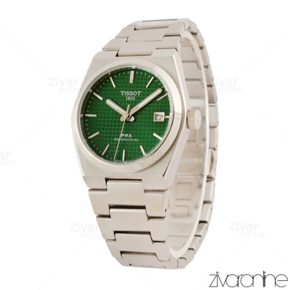 ساعت تیسوت زنانه PRX نقره ای صفحه سبز 105477
