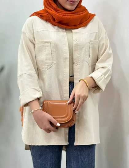 مانتو کتان کاغذی هونیا