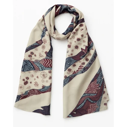 شال زنانه نخی گل‌دار وارداتی کیفیت عالی