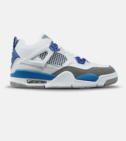 کفش کتانی ساق‌دار مردانه و زنانه سفید آبی NIKE jordan 4 مدل 7717