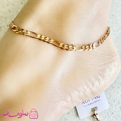 پابند زنانه ژوپینگ مدل فیگارو طلایی رنگ کد 399
