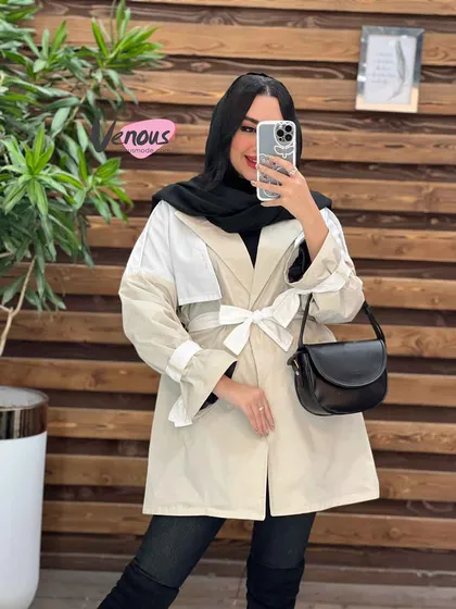 بارانی ترکیبی ژیله سفید