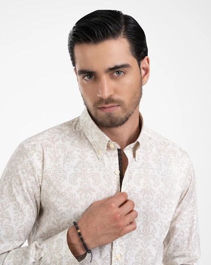 ام کی کالکشن پیراهن آستین بلند mk-22459-cream