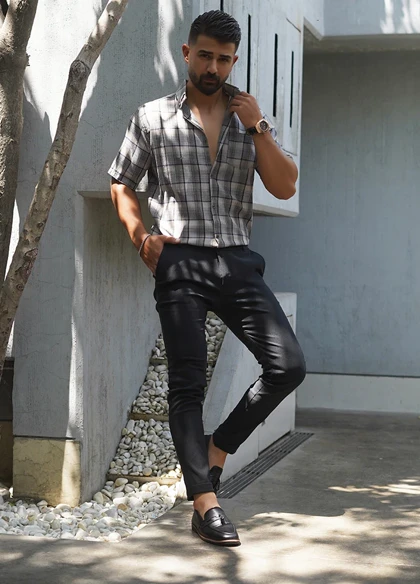 شلوار مردانه مشکی مدل MOBIN