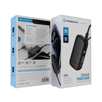 پاوربانک 5000 میلی آمپر پاورولوژی مدل POWEROLOGY PPBCHA65