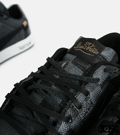 کفش کتانی مردانه و زنانه طوسی مشکی NIKE jordan 1 x LOUIS VUITTON مدل 6931