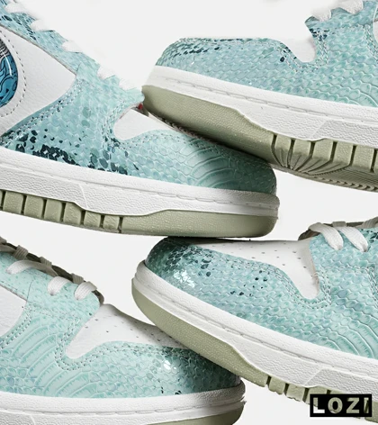 کفش کتانی مردانه و زنانه آبی سفید NIKE dunk low steam puppet
