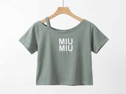 کراپ پنبه زنانه تک بند چاپ MIU