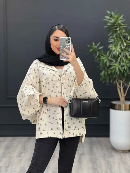مانتو لینن طرح کاج