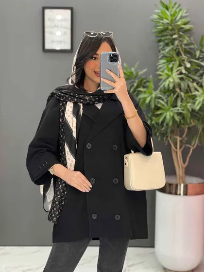 مانتو کتی شش دکمه آستین پرچ