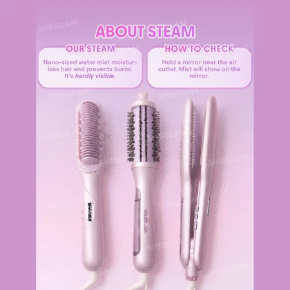 برس حرارتی بخاردار مو شیگلم SHEGLAM اصل مدل SGH-SSBP-01 با 12 سطح دما