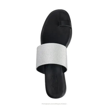 صندل اران گازولین مشکی نقره‌ای - GAAZOLIN Oran Sandals Silver Shine