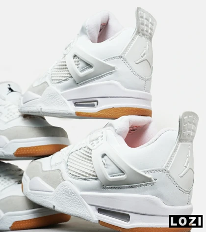کتانی ساق‌دار بزرگ پا سفید Nike air jordan 4 مدل 8940