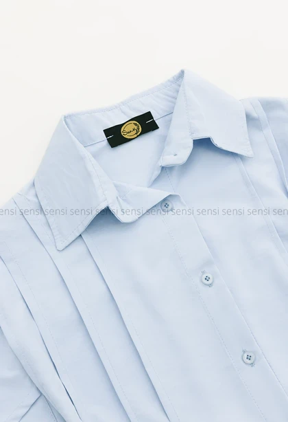 شومیز جلو پیله کمر بندی کد1005725