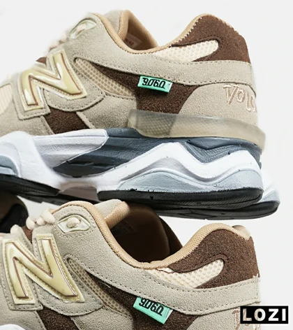 کفش کتانی مردانه و زنانه کرم قهوه ای NEW BALANCE 9060