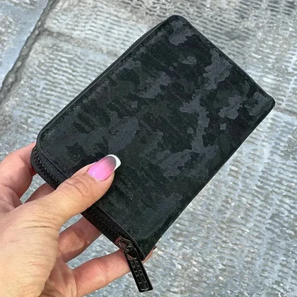 کیف جا کارتی زنانه و دخترانه تک زیپ کوچک ابر و بادی مشکی مدل MSN92-146