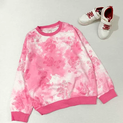 بلوز دخترانه صورتی طرح خرس اکلیلی