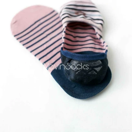 جوراب کالجی راه راه قلب دار