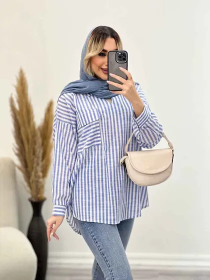 مانتو شومیزی راه راه