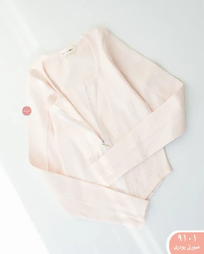 بلوزکراپ یقه خشتی جلو زیپ 9101