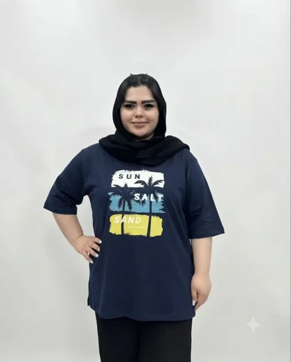 تیشرت سایز بزرگ زنانه طرح نخل