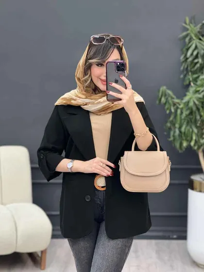 مانتو کتی دو دکمه جیب نما