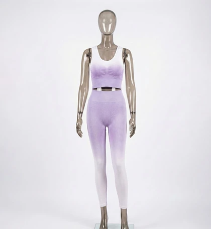 ست ورزشی زنانه بدنسازی سیملس بنفش تای دای