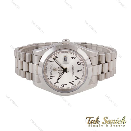 رولکس دی دیت مردانه تمام سیلور ایندکس عربی Rolex-5773-G