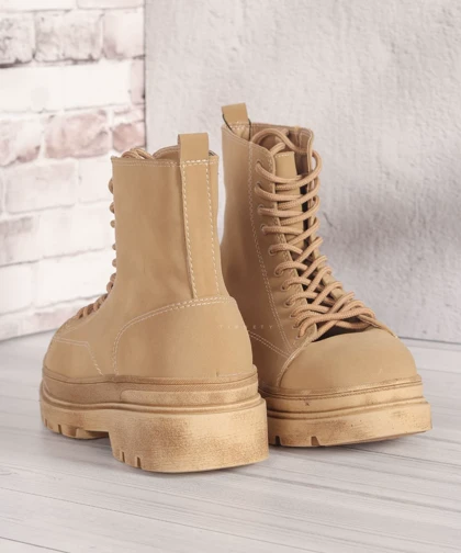 نیم بوت مردانه کرم و زیپ‌دار 2017