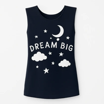 تاپ زنانه ویسکوز طرح ماه و ستاره