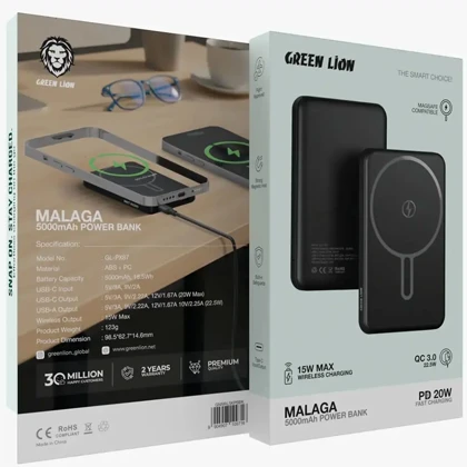 پاور بانک وایرلس گرین لاین مدل GL-PX86 ظرفیت 10000 میلی آمپرساعت