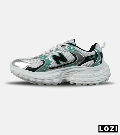 کفش کتانی مردانه و زنانه طوسی مشکی سبز NEW BALANCE 530 V02 مدل 7628