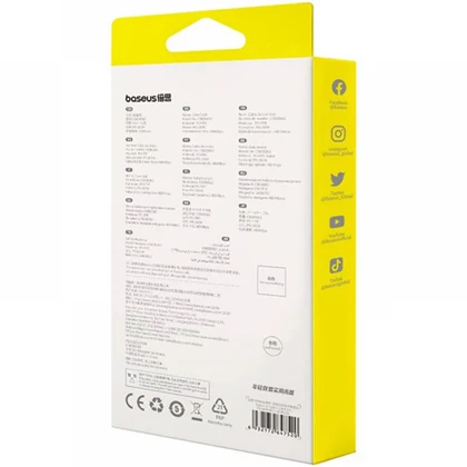 کابل شارژ دوسر تایپ‌سی جمع‌شونده 100 وات یک متری بیسوس P10364500111 CB000062