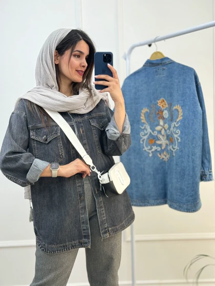 مانتو جین گلدوزی آنیل