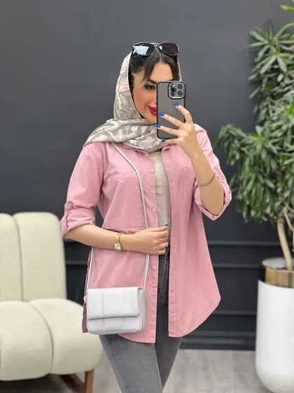 مانتو لینن رنگی بغل پنج دکمه