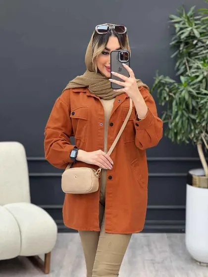 مانتو کتان مداد رنگی