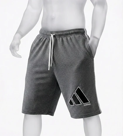 شلوارک بگ آدیداس سه خط پارچه گلکسی و لوگو گلدوزی